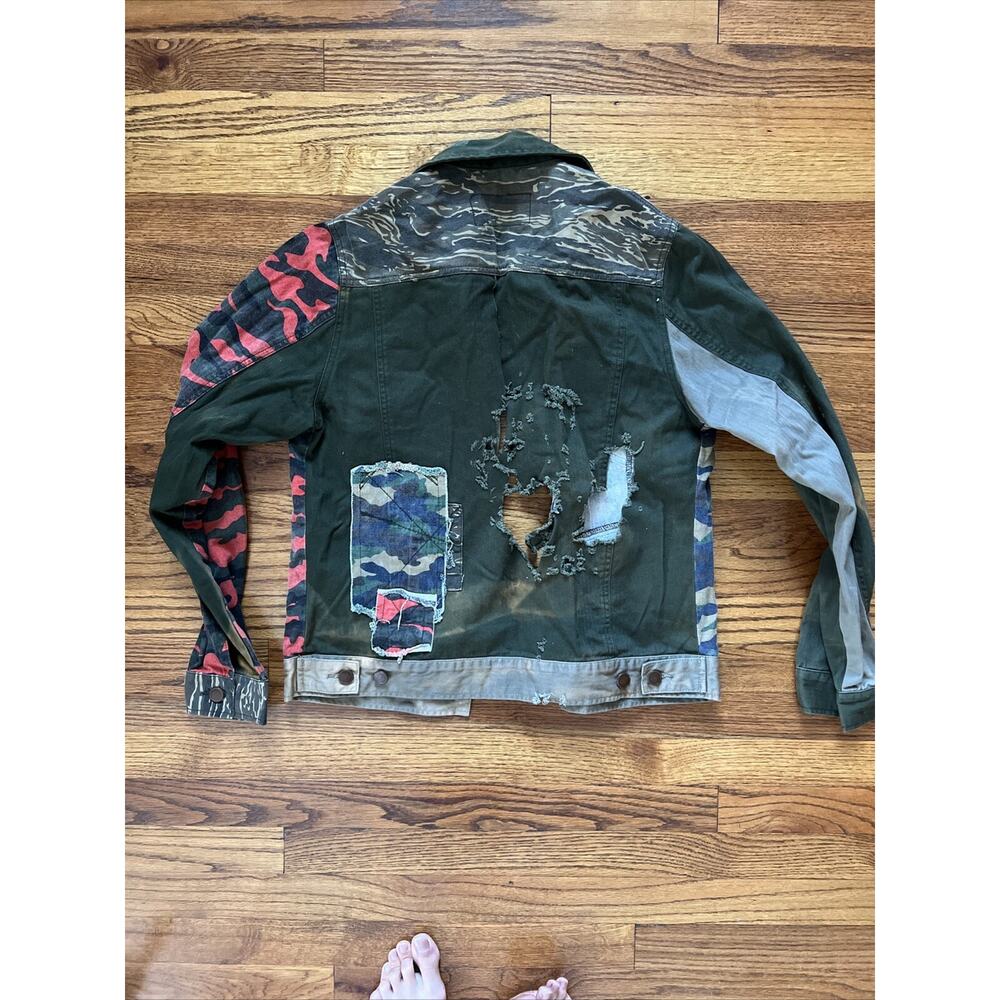 Strivers Row Patchwork Denim Canvas Jacket Biker … - image 10